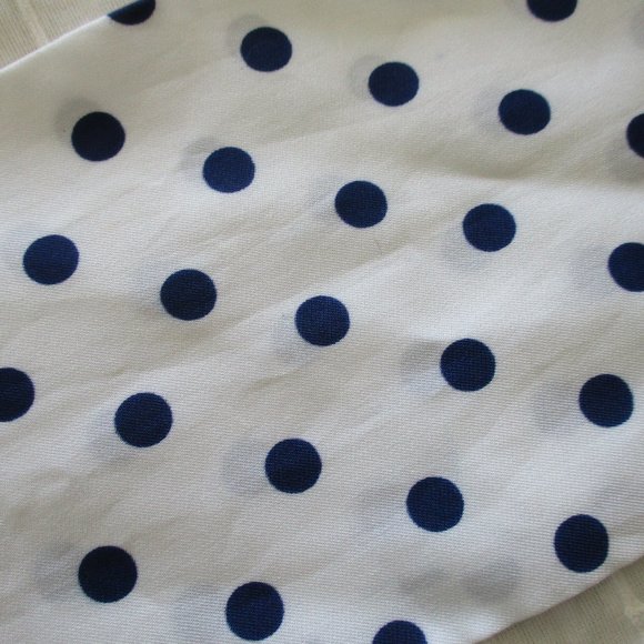 Navy polka dot pointed end scarf - Picture 4 of 4